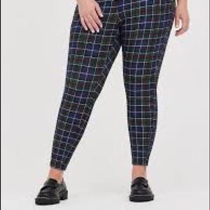 Torrid Zip Skinny Pant - Luxe Ponte Tartan Plaid 1 1x 16